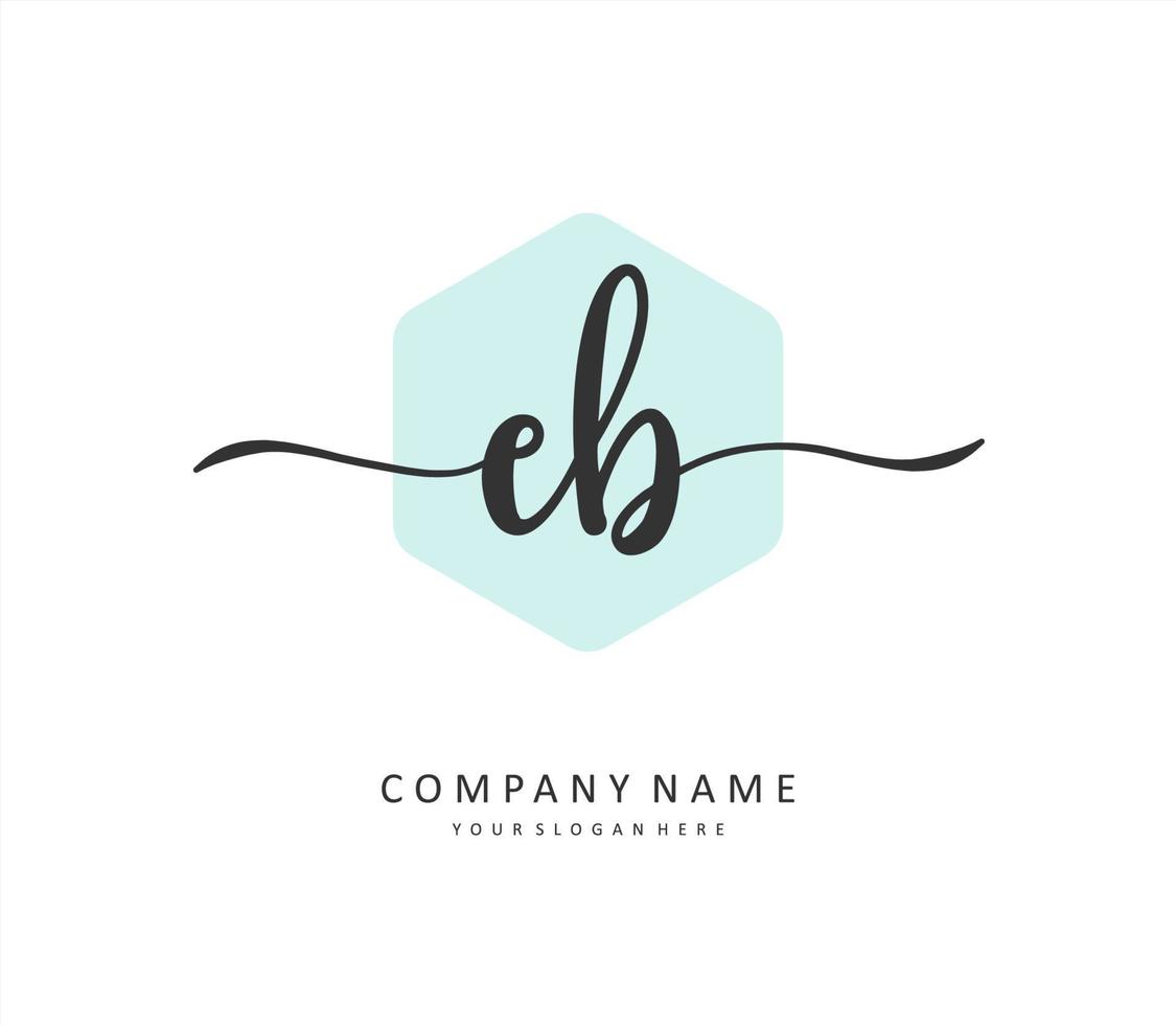 EB Initial letter handwriting and  signature logo. A concept handwriting initial logo with template element. vector