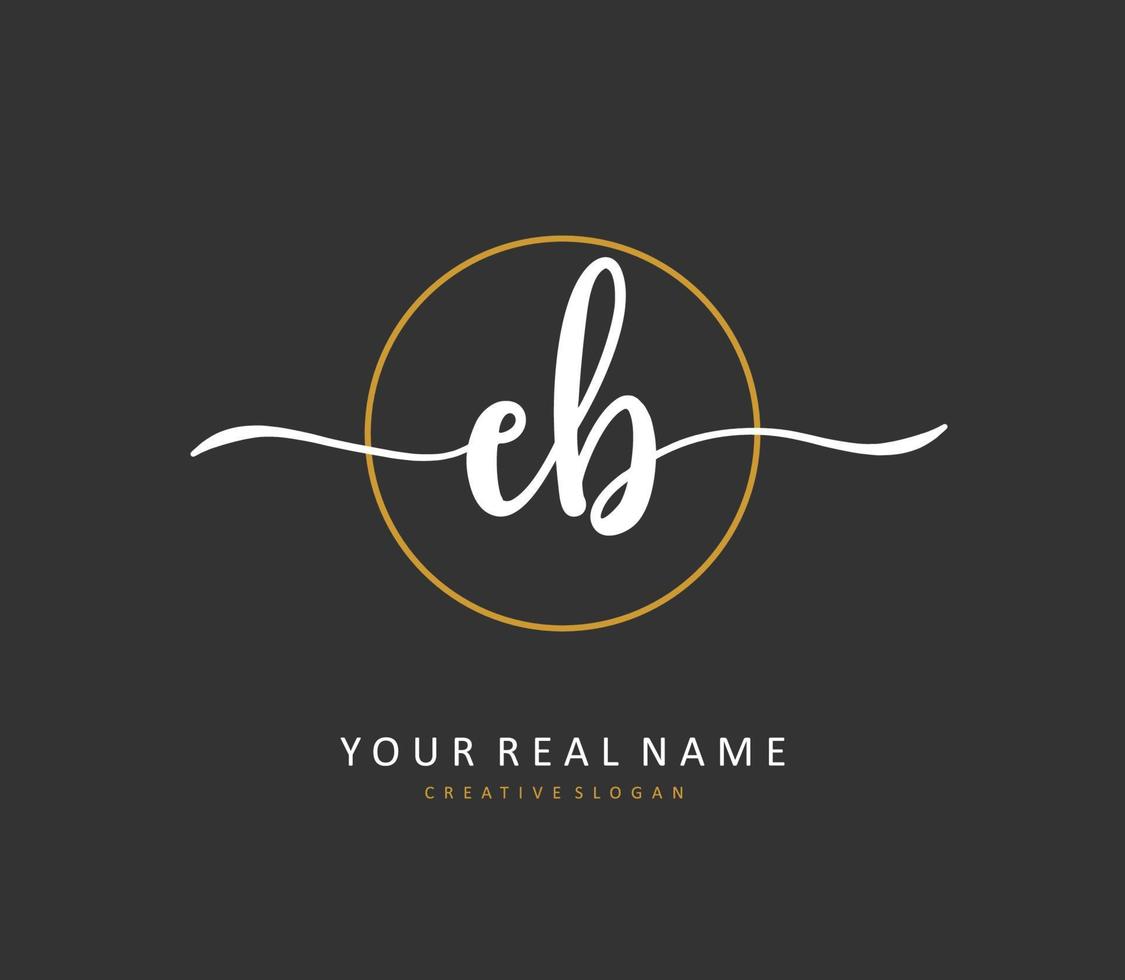 EB Initial letter handwriting and  signature logo. A concept handwriting initial logo with template element. vector