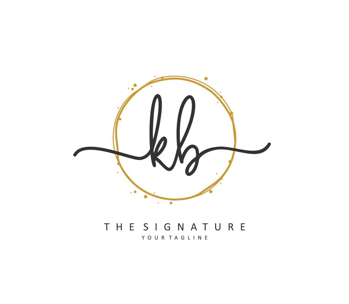 k si kb inicial letra escritura y firma logo. un concepto escritura inicial logo con modelo elemento. vector