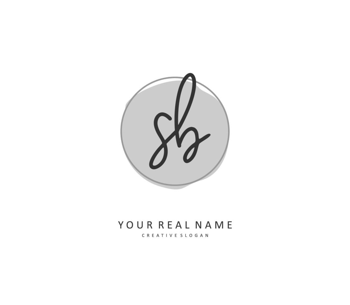 s si sb inicial letra escritura y firma logo. un concepto escritura inicial logo con modelo elemento. vector