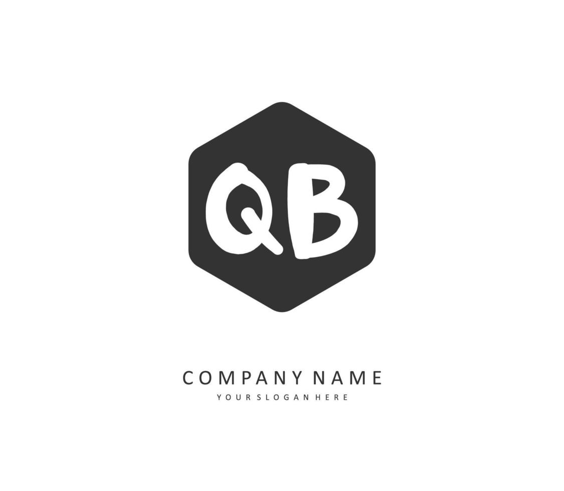 Q B QB Initial letter handwriting and  signature logo. A concept handwriting initial logo with template element. vector