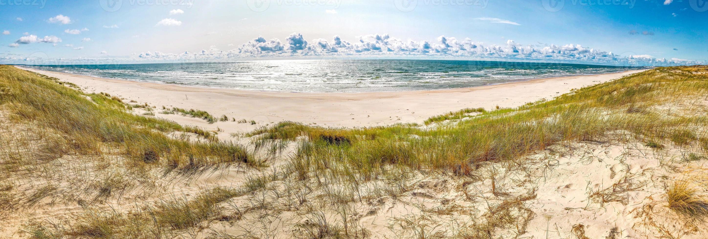 Pristine nature and Curonian spit landscape. Lithuania tourism industry. Famous travel destination in Lithuania coastline in summer time photo