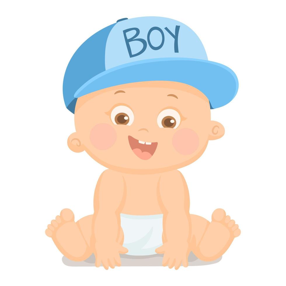 Greeting card it's a boy with cute baby boy vector