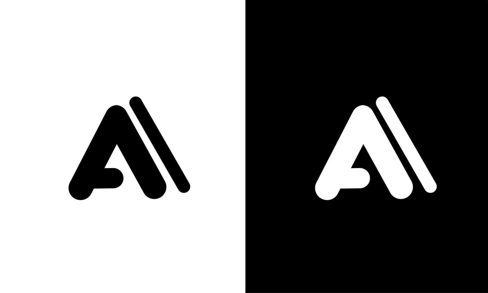 illustration vector graphic of template logo shape letter A black and white