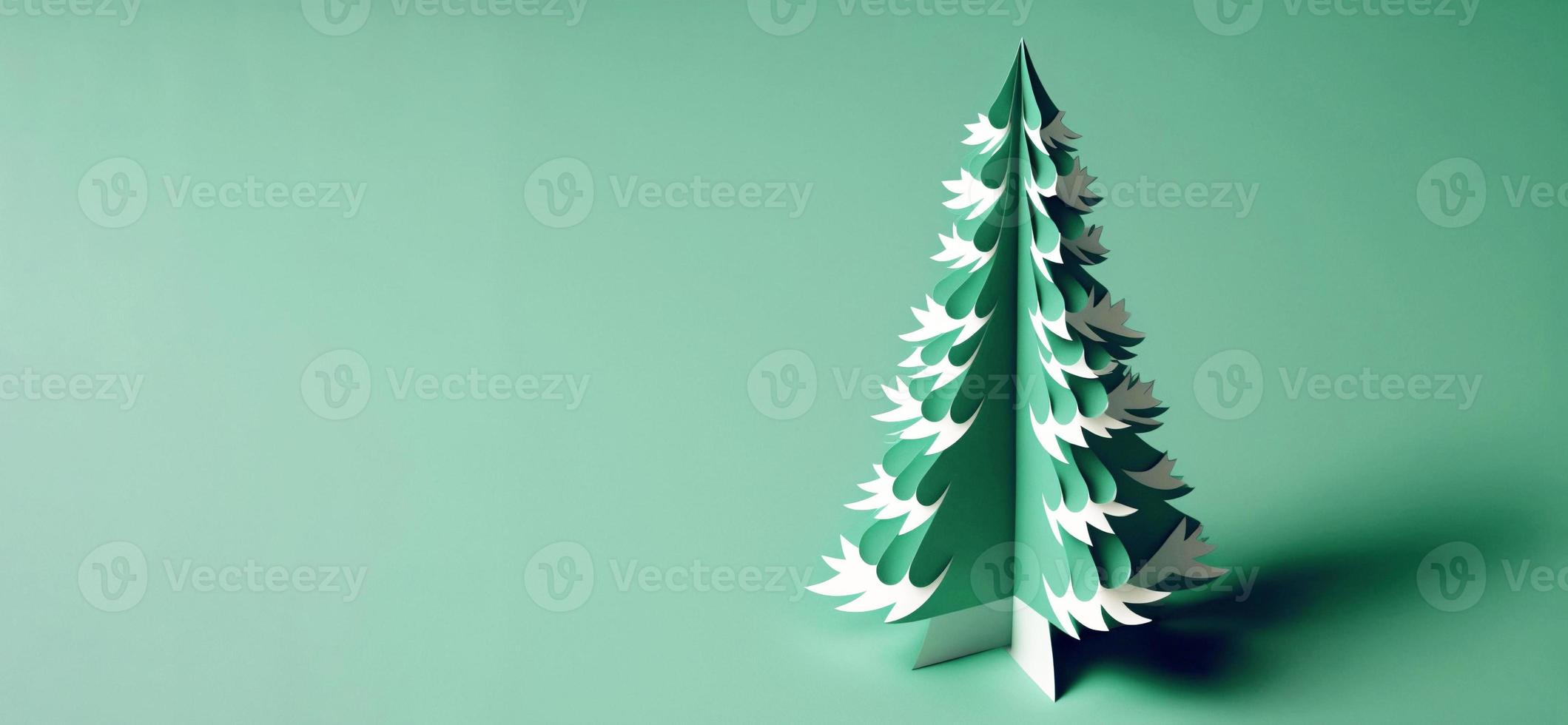 christmas tree paper cutting photo