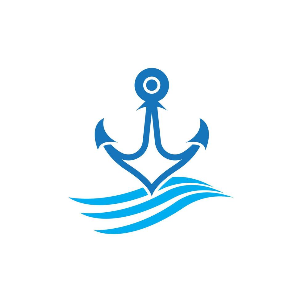 ancla logo icono barco Embarcacion marina Armada vector