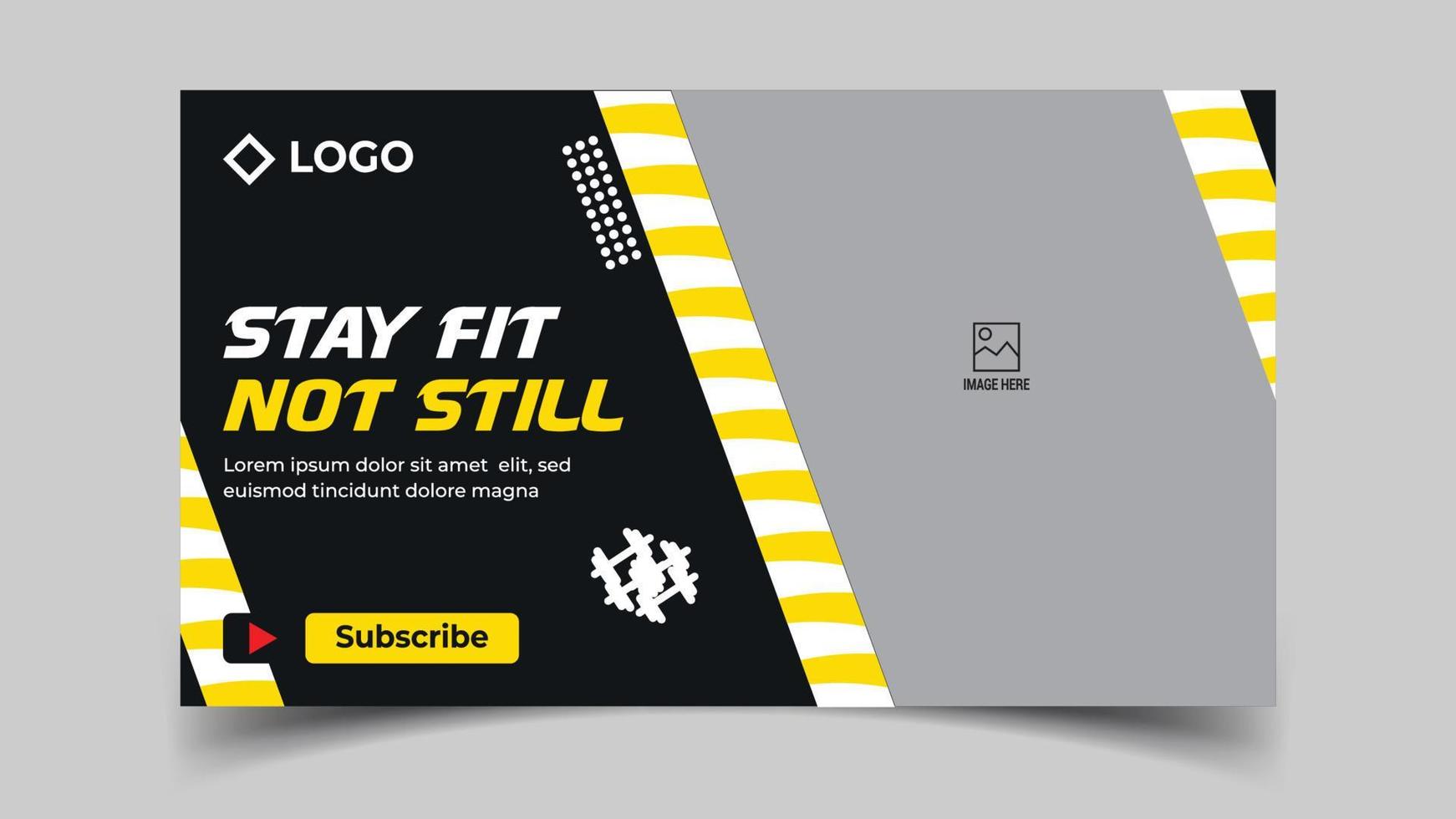 Gym video Thumbnail or Banner Template vector