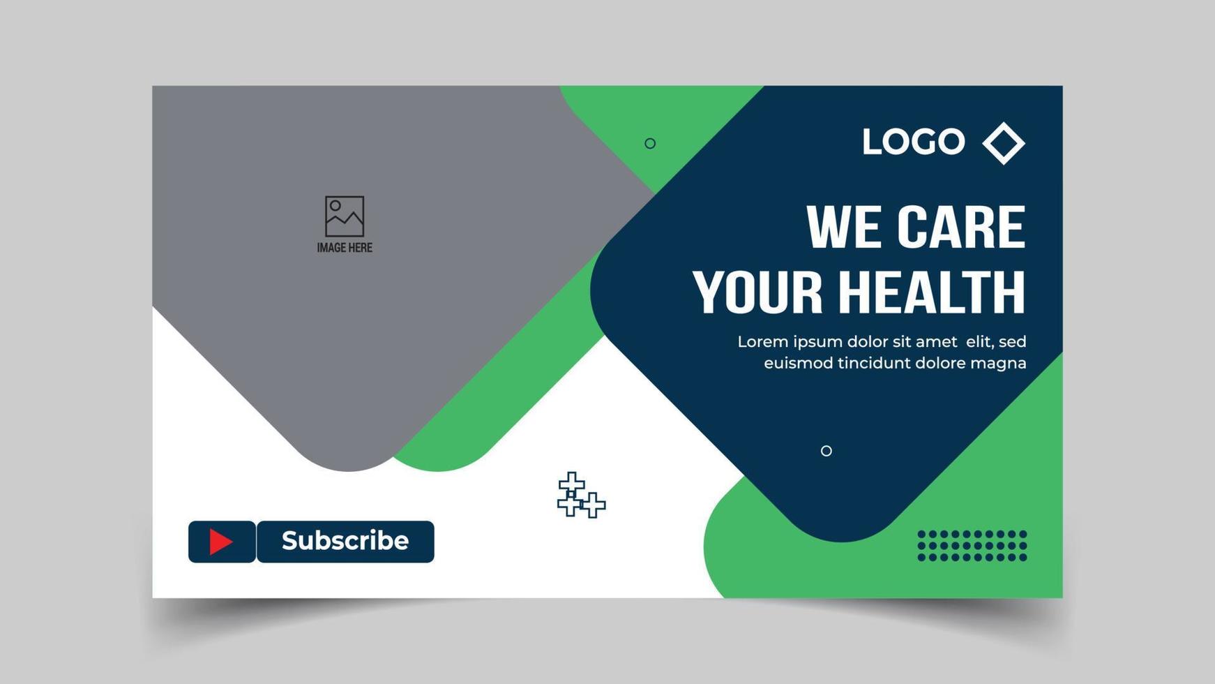Editable Medical healthcare services provide or world health day youtube thumbnail and web banner template vector