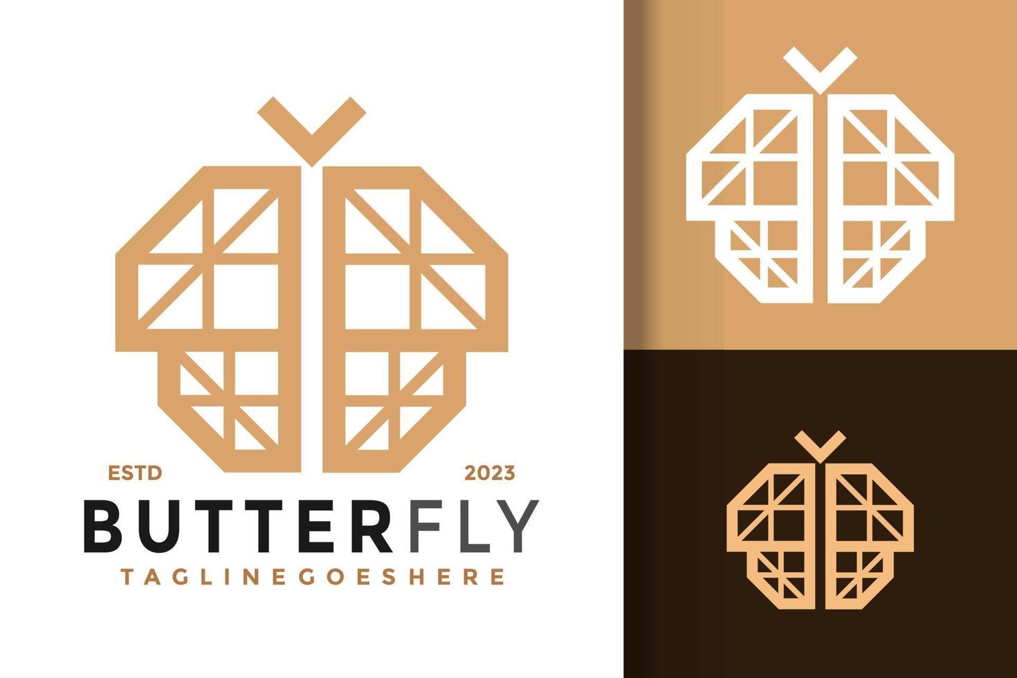 Luxury butterfly diamond logo vector icon illustration