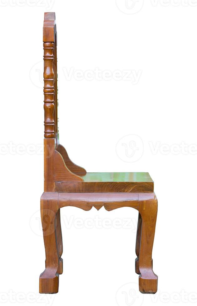 antique wood chair isolated on white with clipping path photo