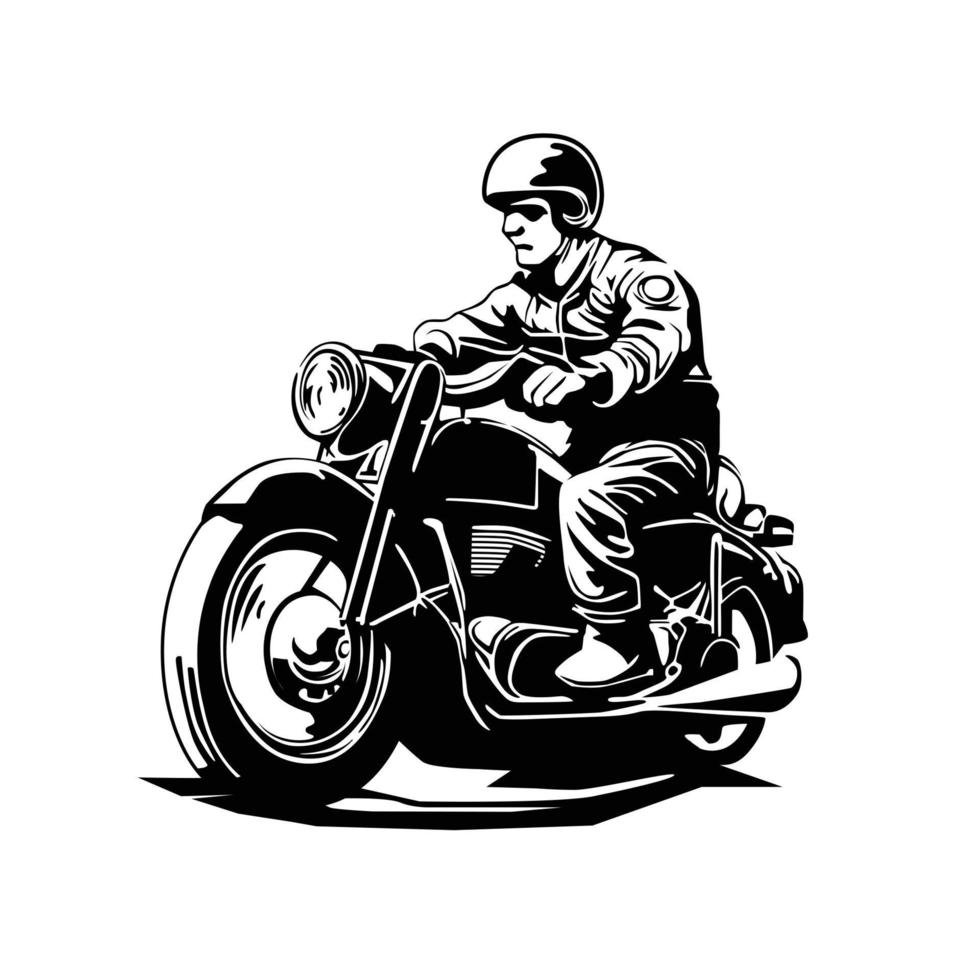 man driving cooper motorcycle vector illustration design