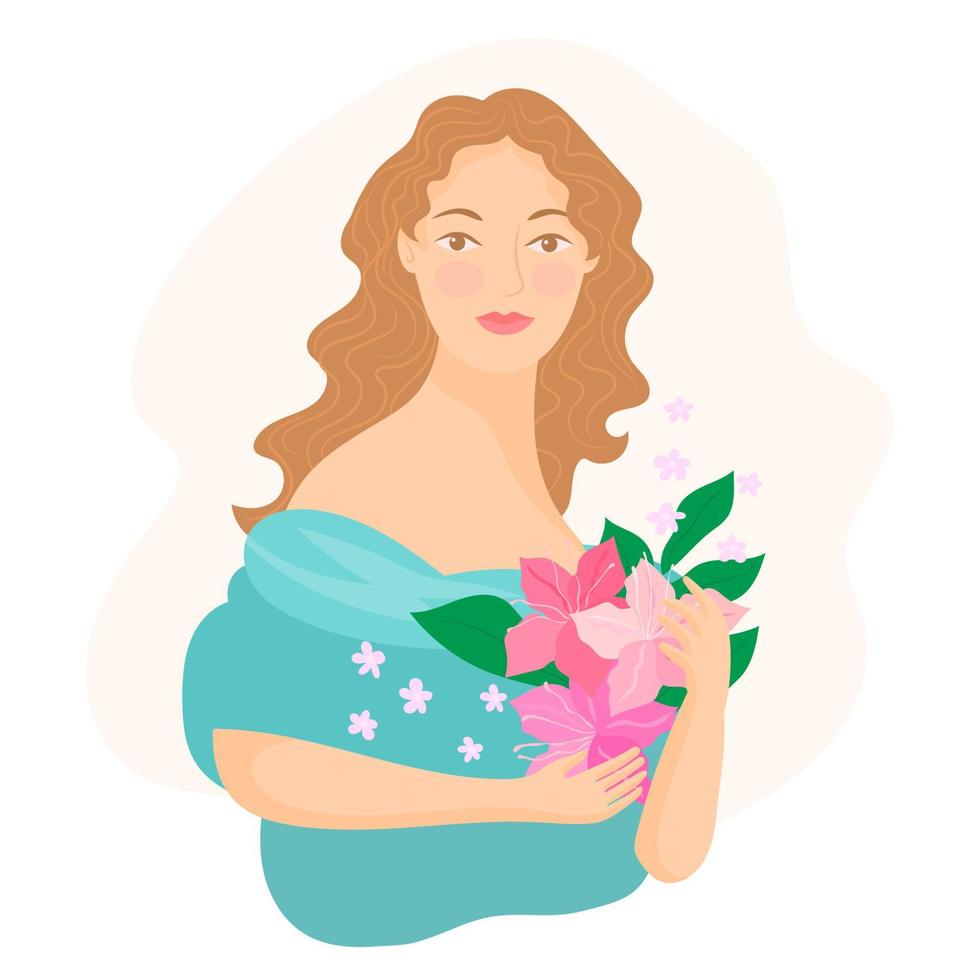 contento de la madre día saludo tarjeta diseño con flores vector
