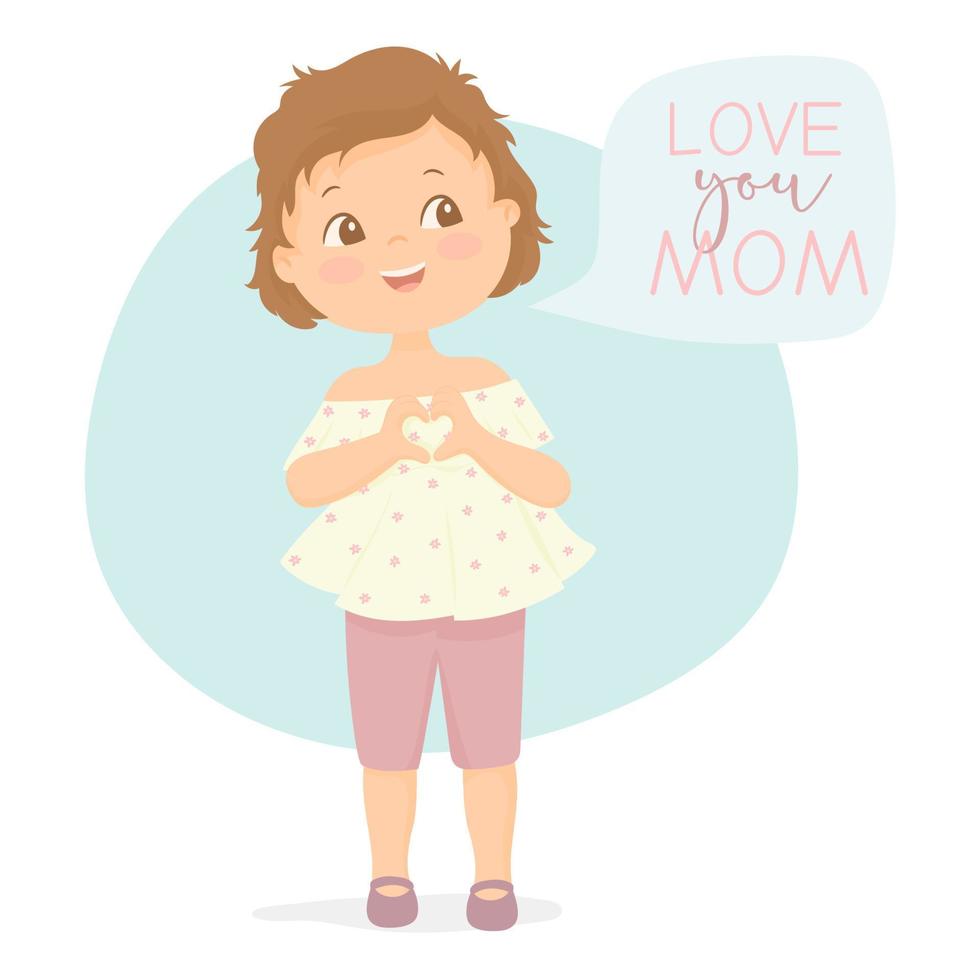 Happy Mother's Day Greeting Card.  Happy children celebrating the mother's day. vector