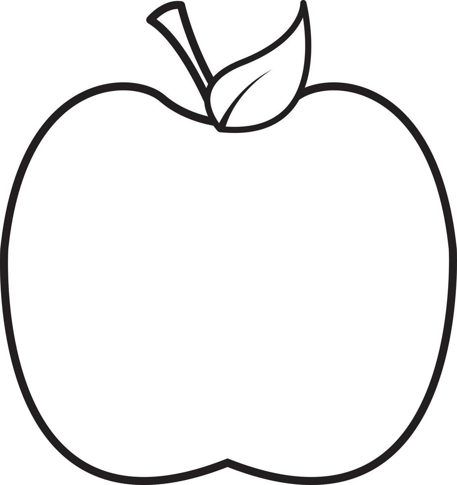 Cartoon Apple Line Art Food and Drink Illustration vector