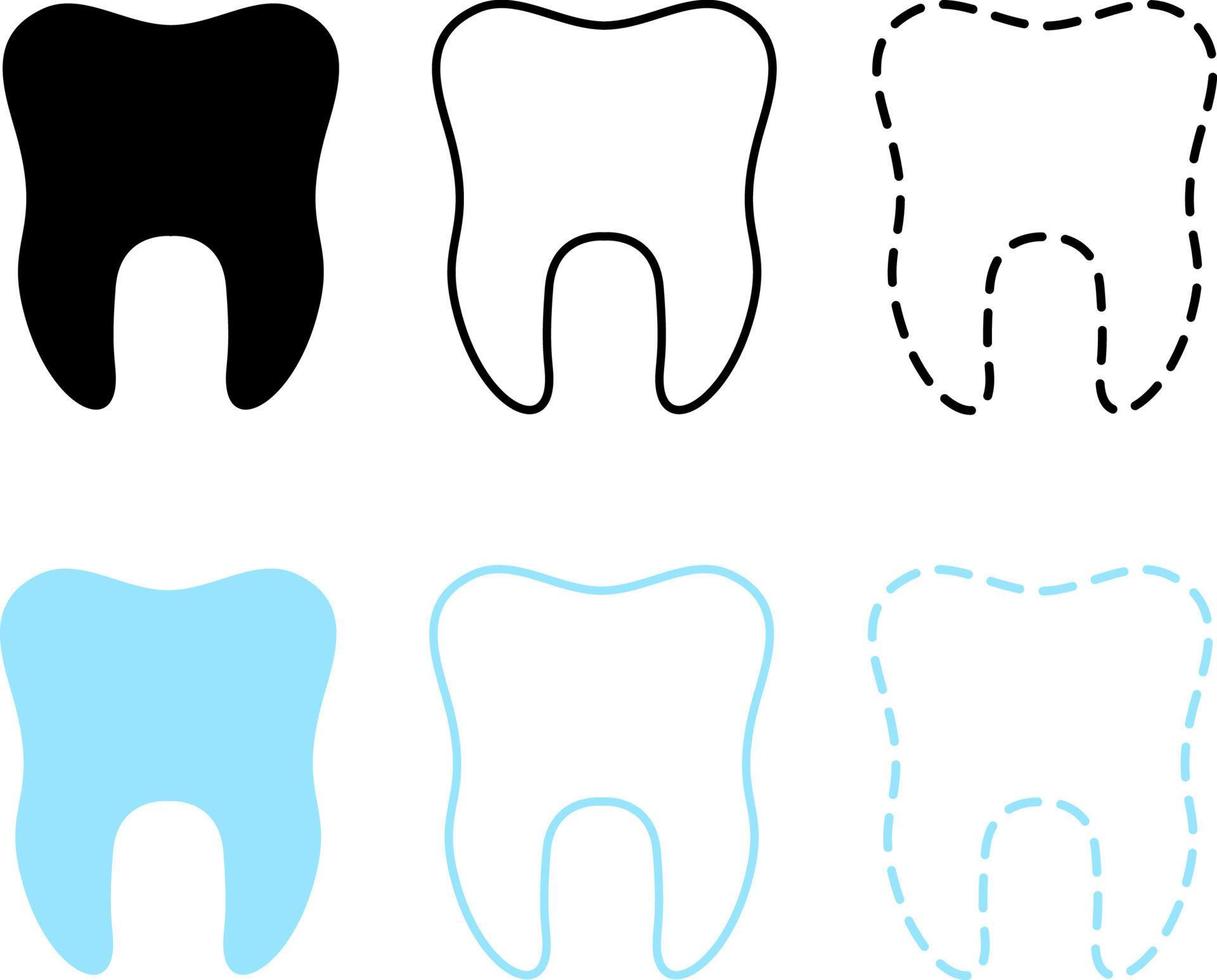 dientes íconos recopilación. minimalista diseño. plano color. dentista logo. moderno logo simple. vector