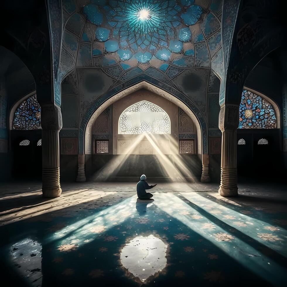 Praying At Mosque. photo