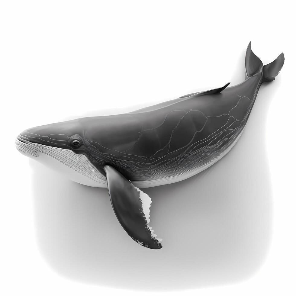 whale black and white photo