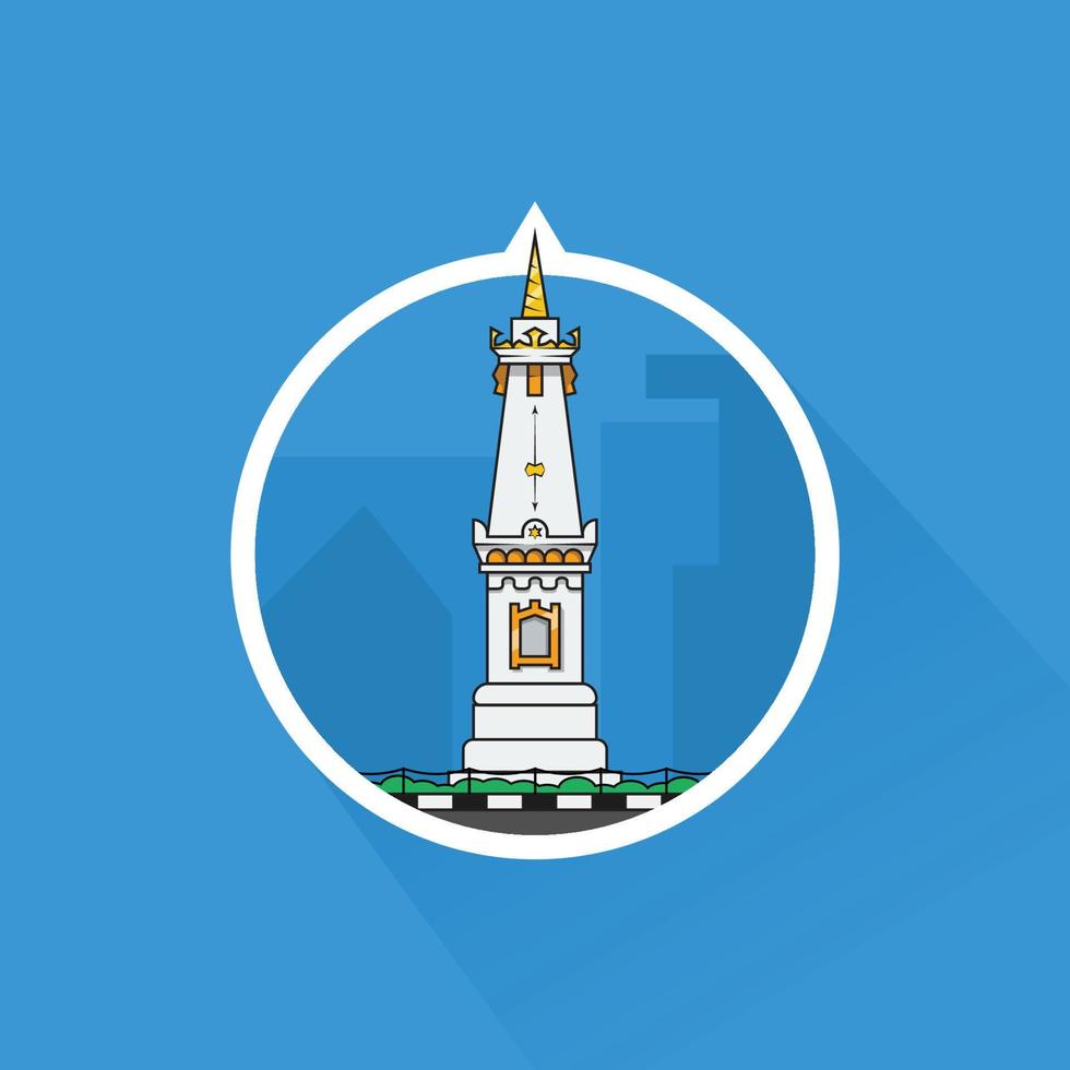 ilustración de tugu jogja en plano diseño vector