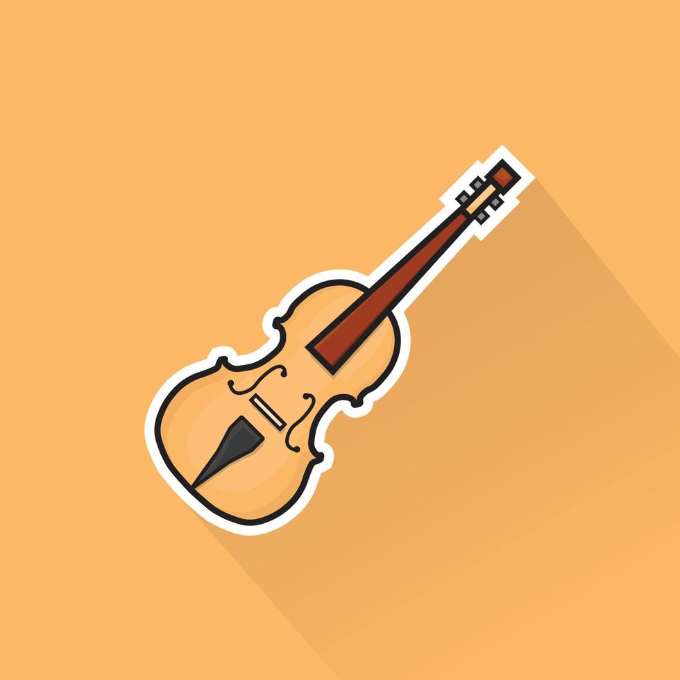 ilustración de violín en plano diseño vector