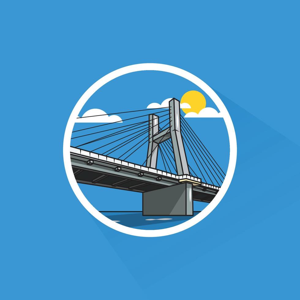 Illustration of Golden Bridge in Flat Design vector