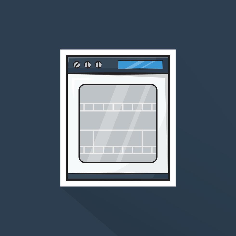 Illustration of Dishwasher in Flat Design vector