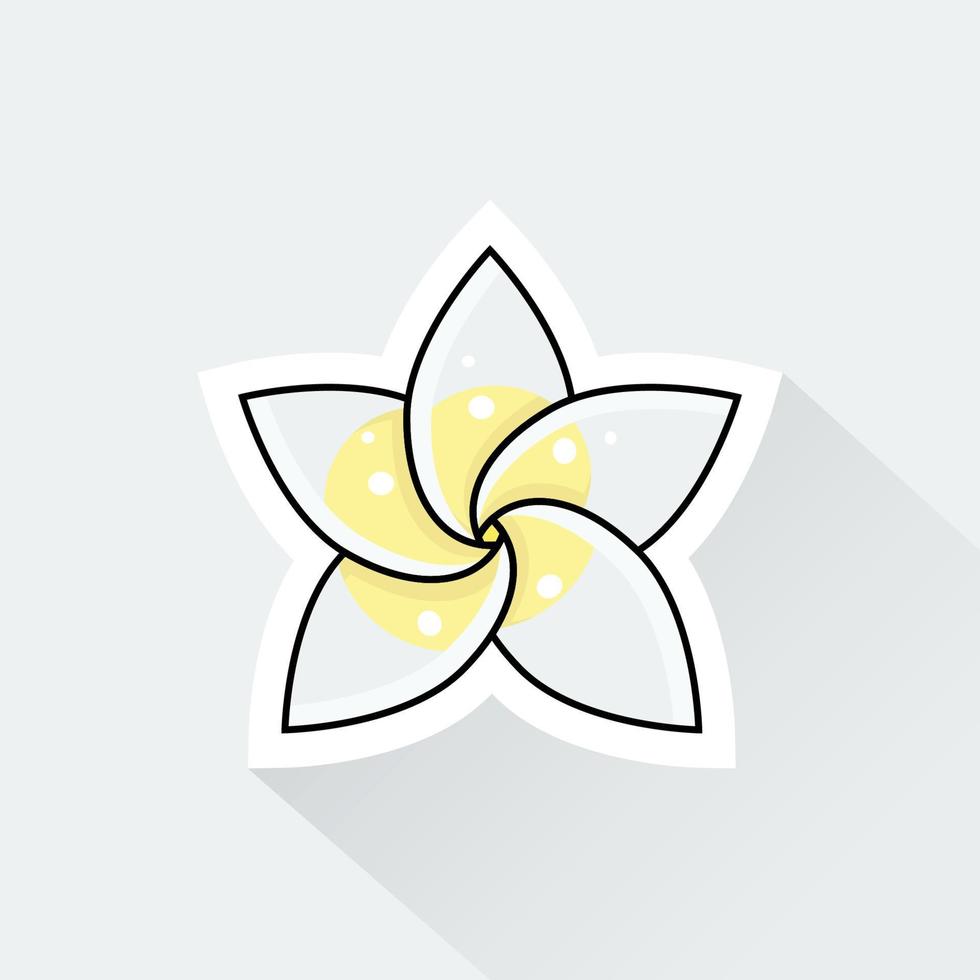 ilustración de frangipani flor en plano diseño vector