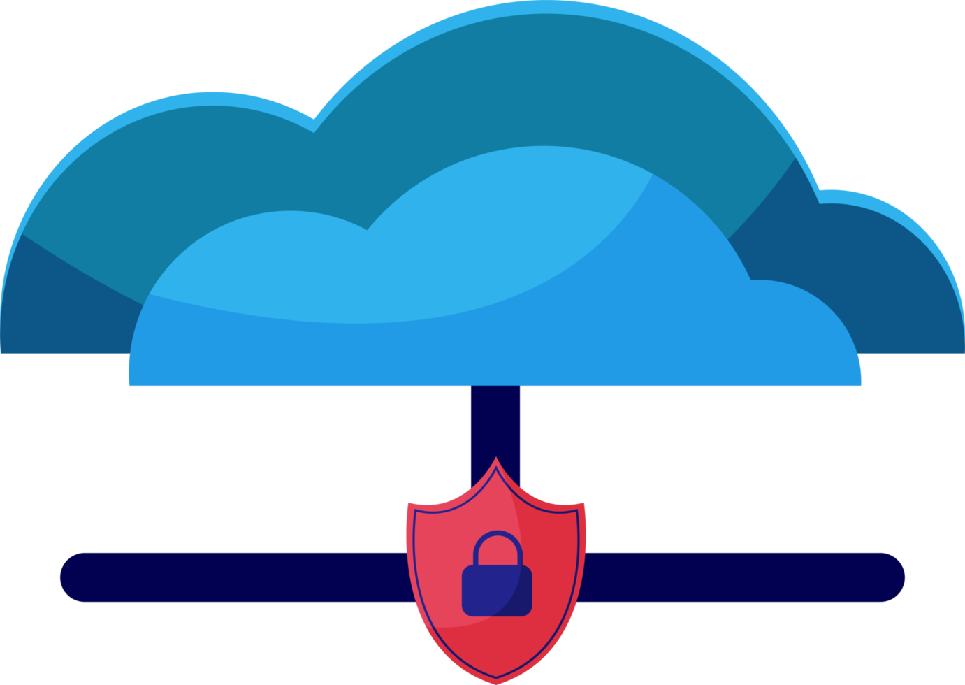 Digital data protection design element icon. Cyber security illustration. Cloud computing network safety concept png