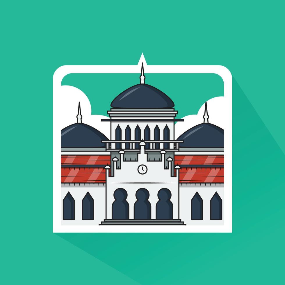 ilustración de mezquita en plano diseño vector