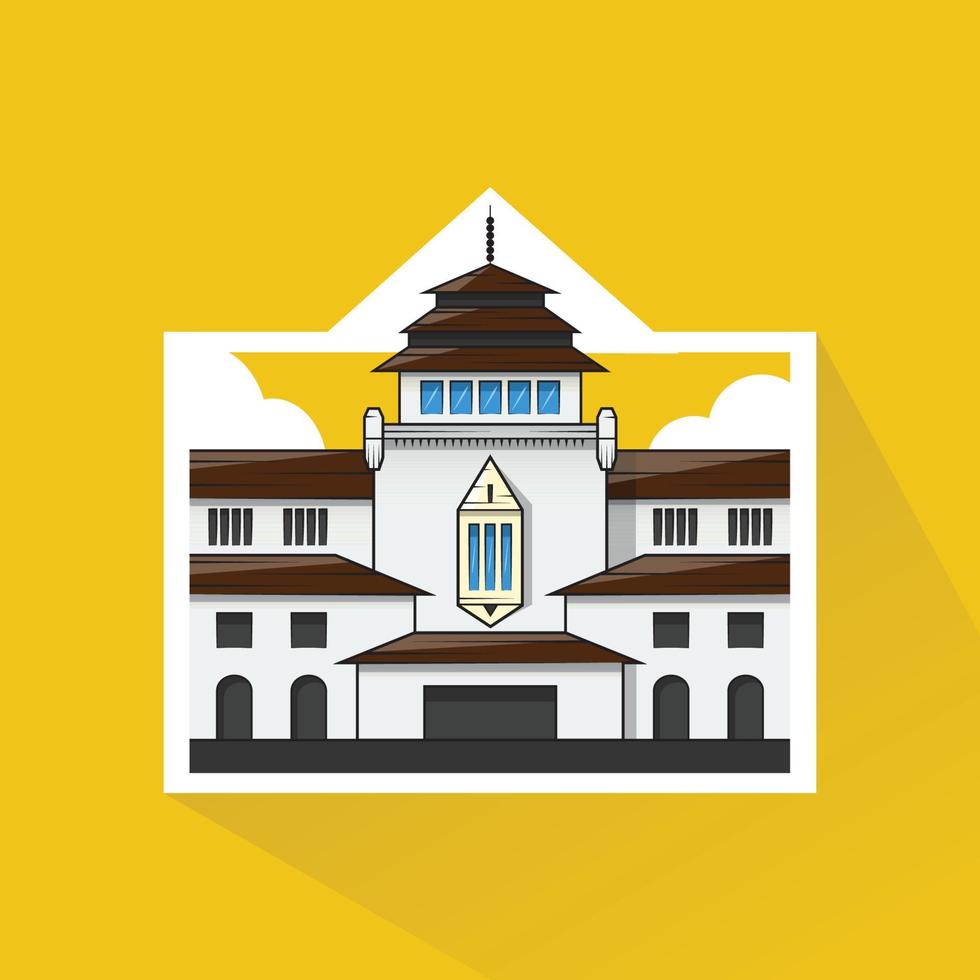 Illustration of Gedung Sate in Flat Design vector