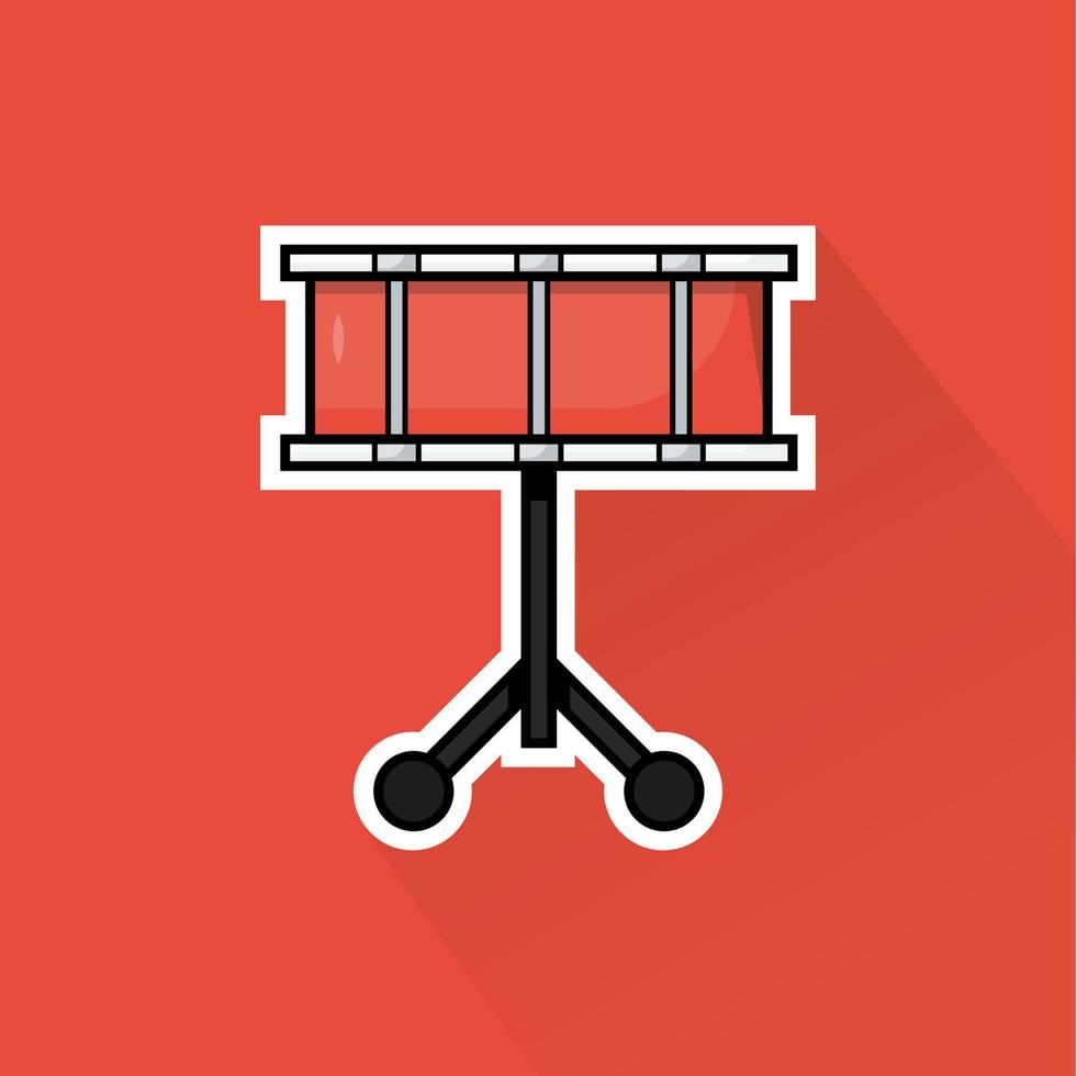 Illustration of Snare Drum in Flat Design vector