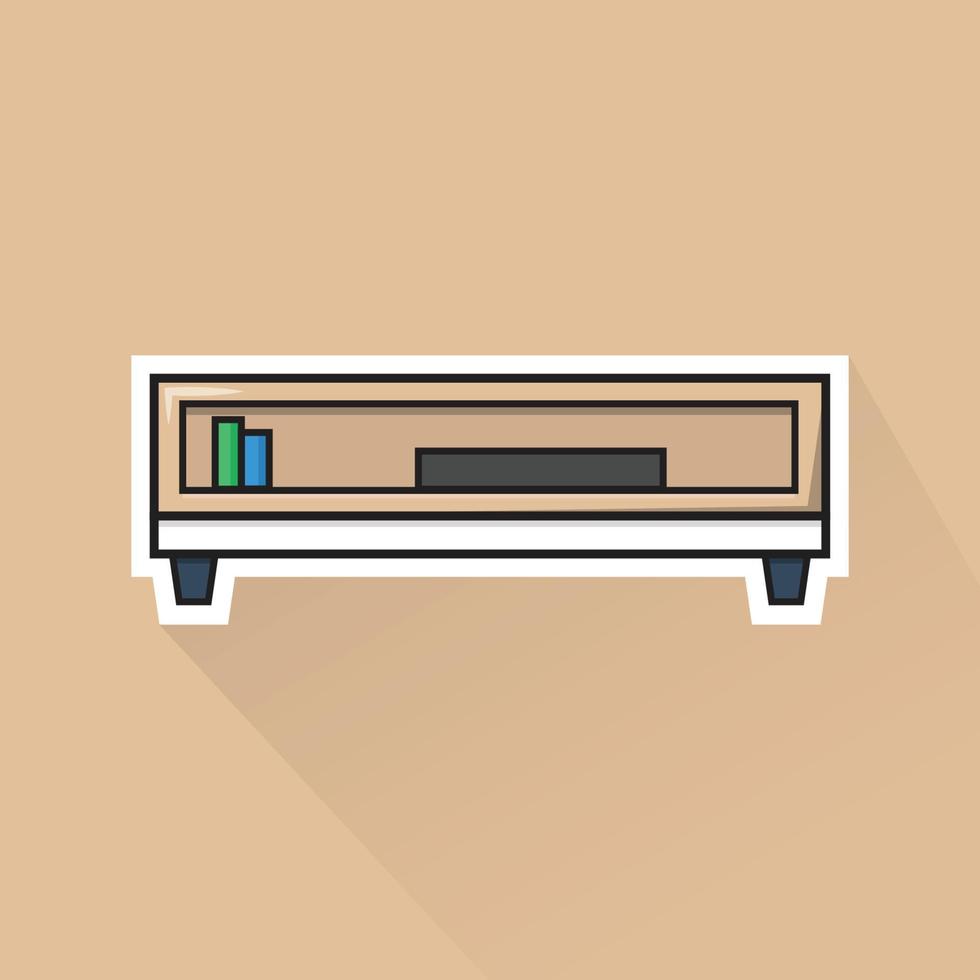Illustration of TV Desk in Flat Design vector
