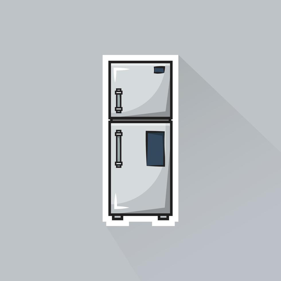 ilustración de refrigerador en plano diseño vector