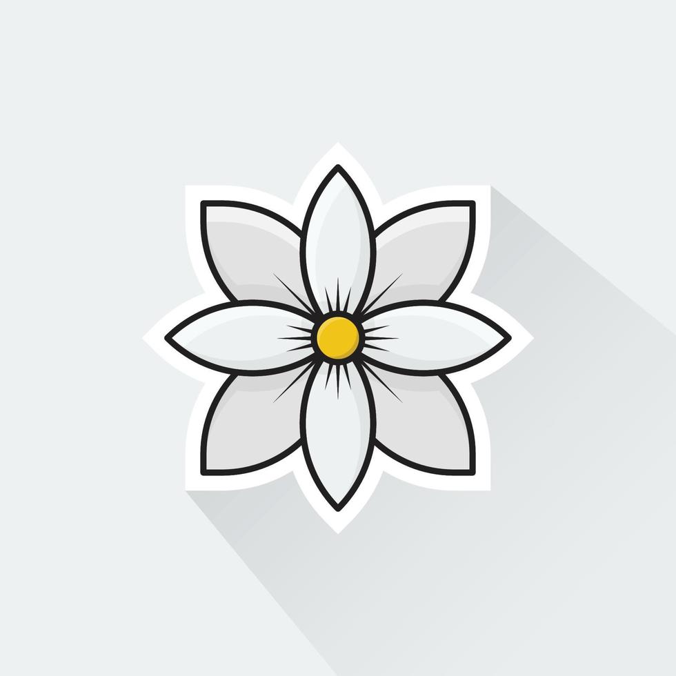 Illustration of Jasmine Flower in Flat Design vector