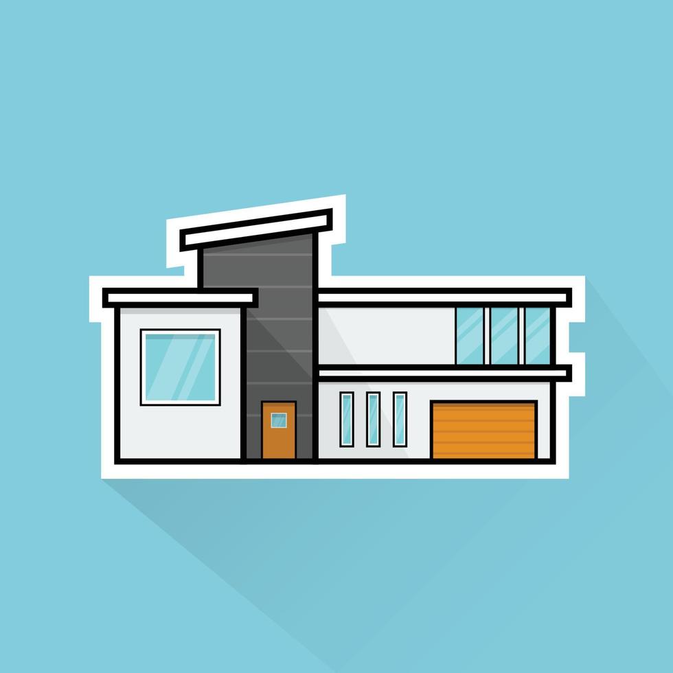 Illustration of Modern House 1 in Flat Design vector