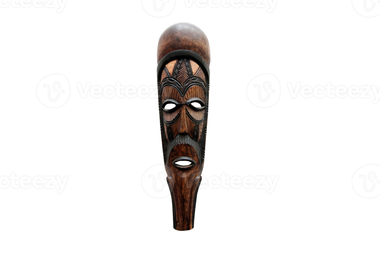 Brown face sculpture isolated on a transparent background png