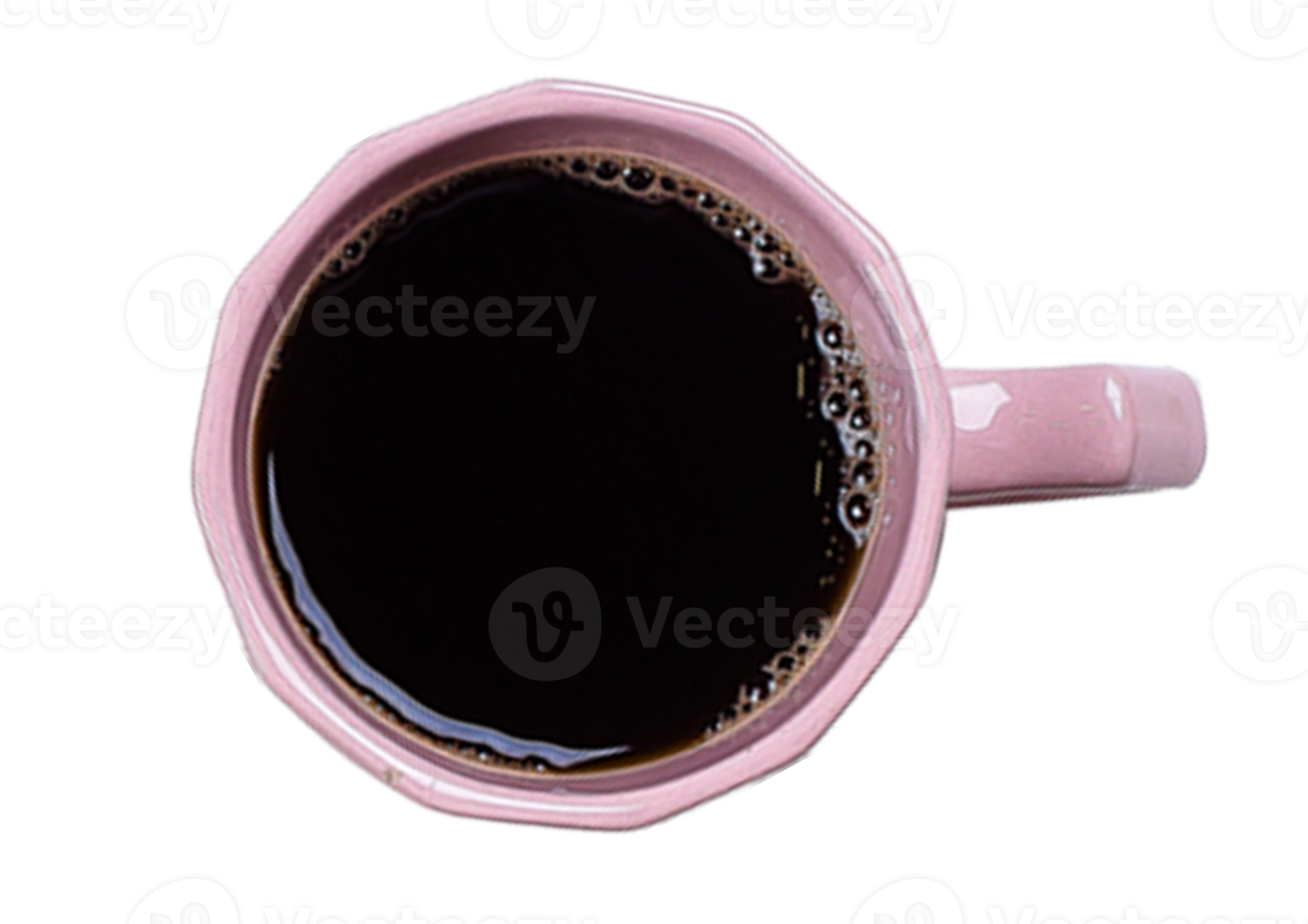 Pink cup of coffee isolated on a transparent background png