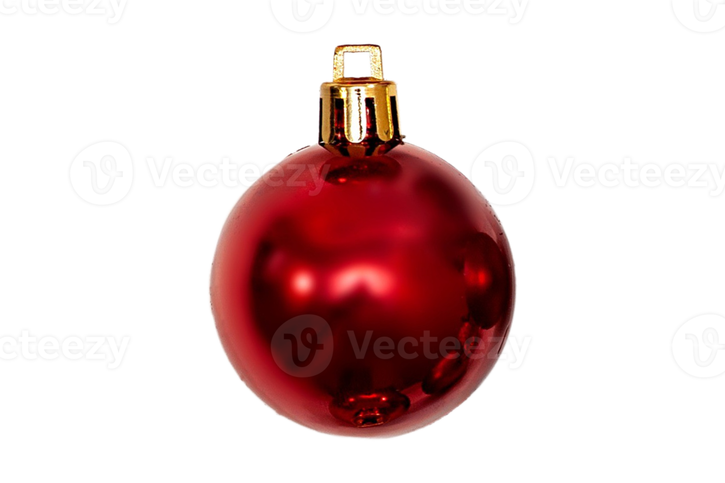 Red christmas ball decoration isolated on a transparent background png