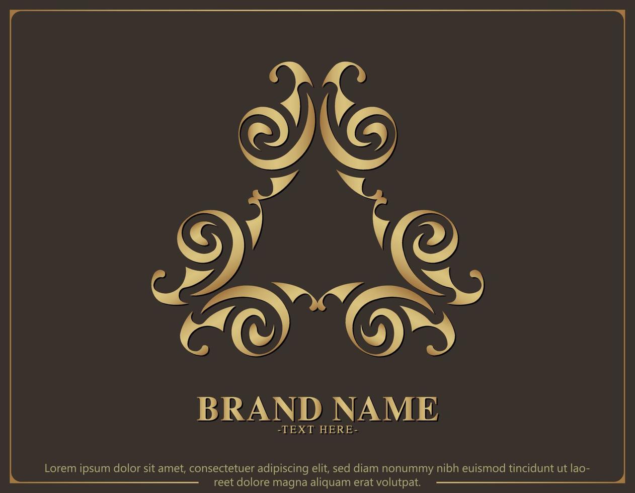 luxury ornament logo line art vector