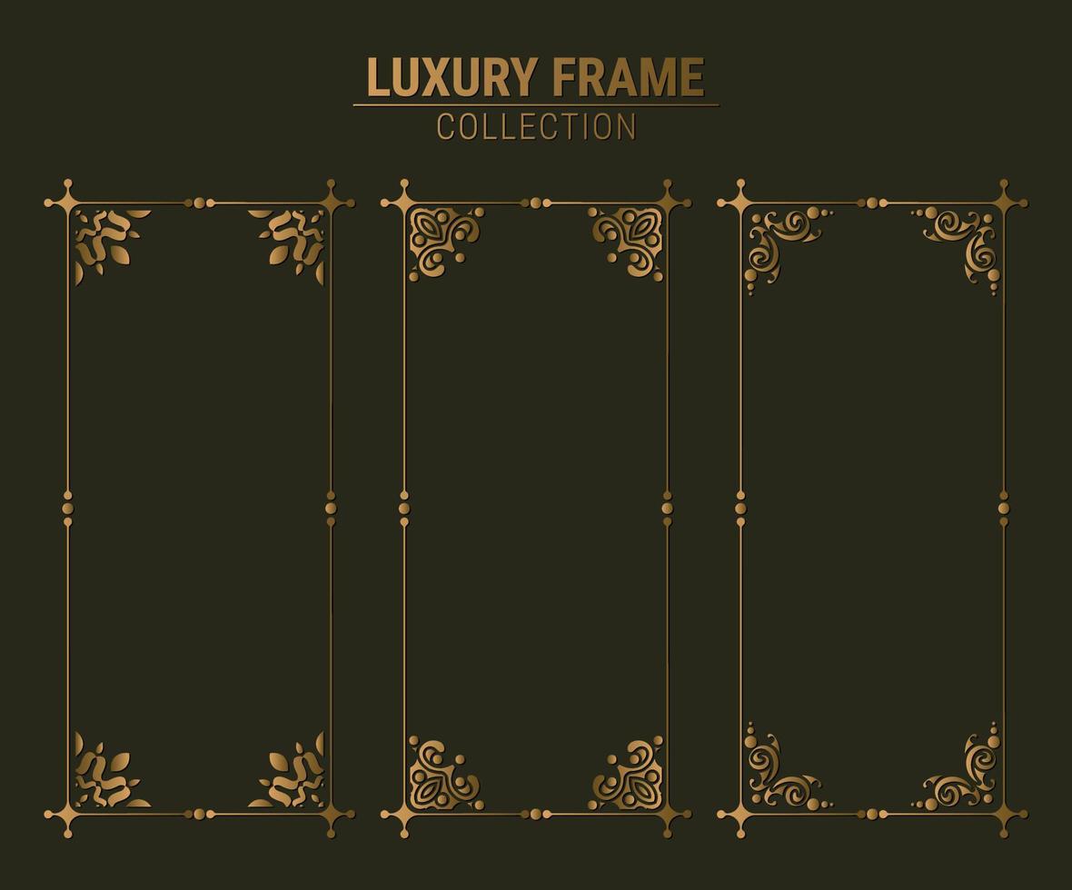 Luxury vintage ornamental frame collection vector