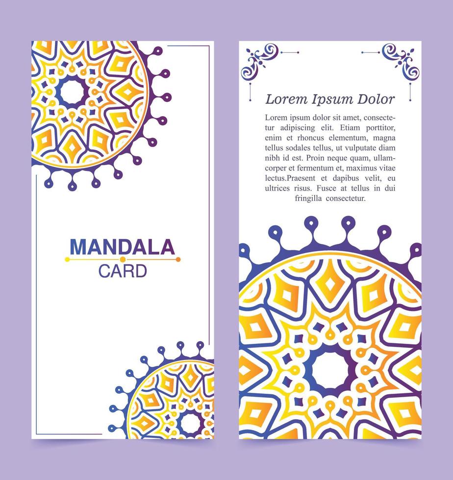 banner vertical del concepto de mandala degradado vector