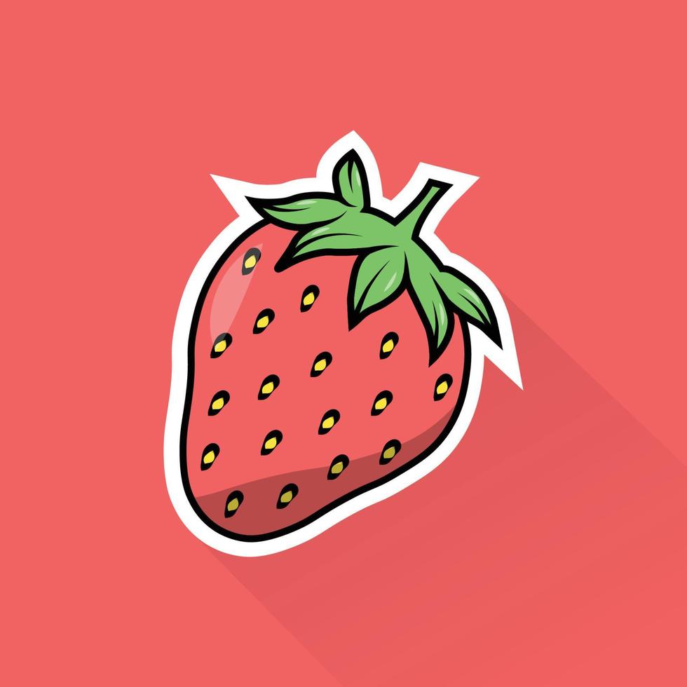 Illustration of Strawberry in Flat Design vector