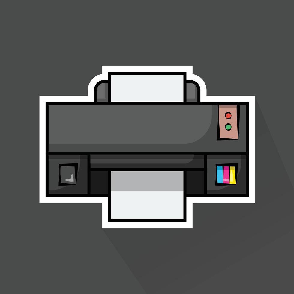 ilustración de impresora en plano diseño vector