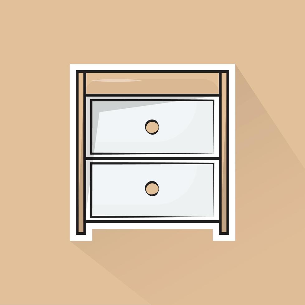 Illustration of Bedside Table in Flat Design vector
