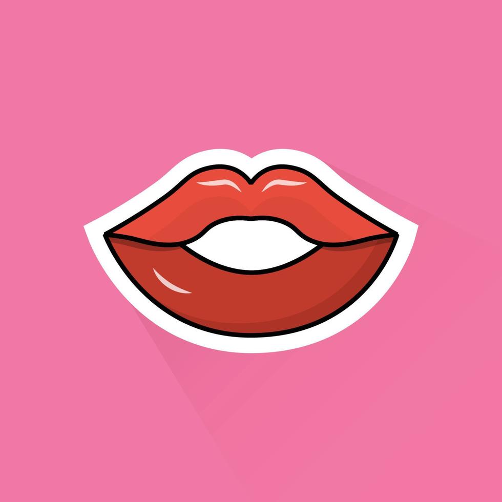 ilustración de labios en plano diseño vector