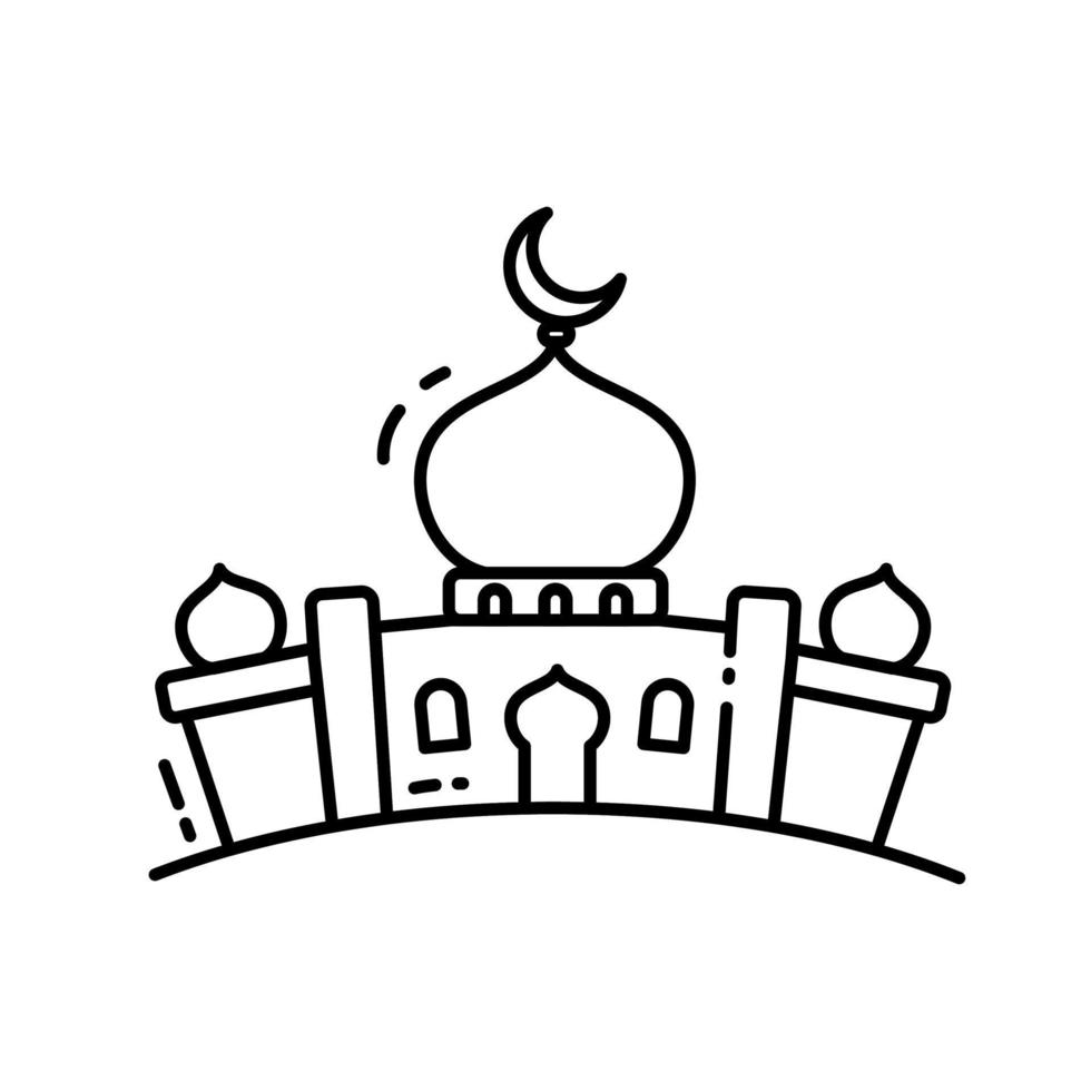 Mosque vector sketch isolated on a white background.
