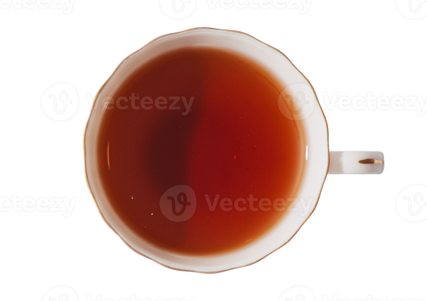 White cup with tea isolated on a transparent background png