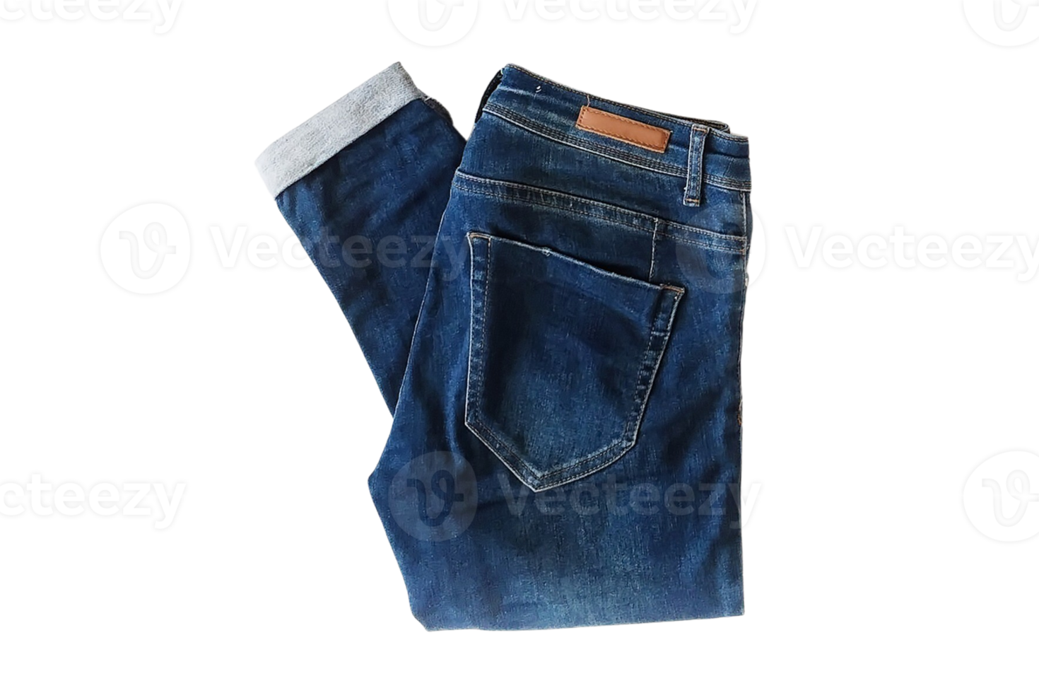 Blue denim jeans isolated on a transparent background png