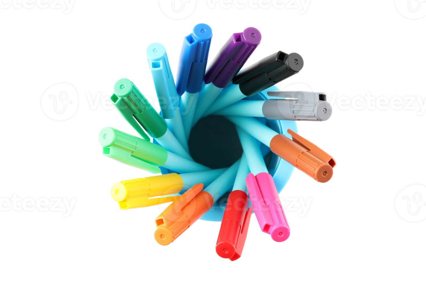 Colored markers isolated on a transparent background png