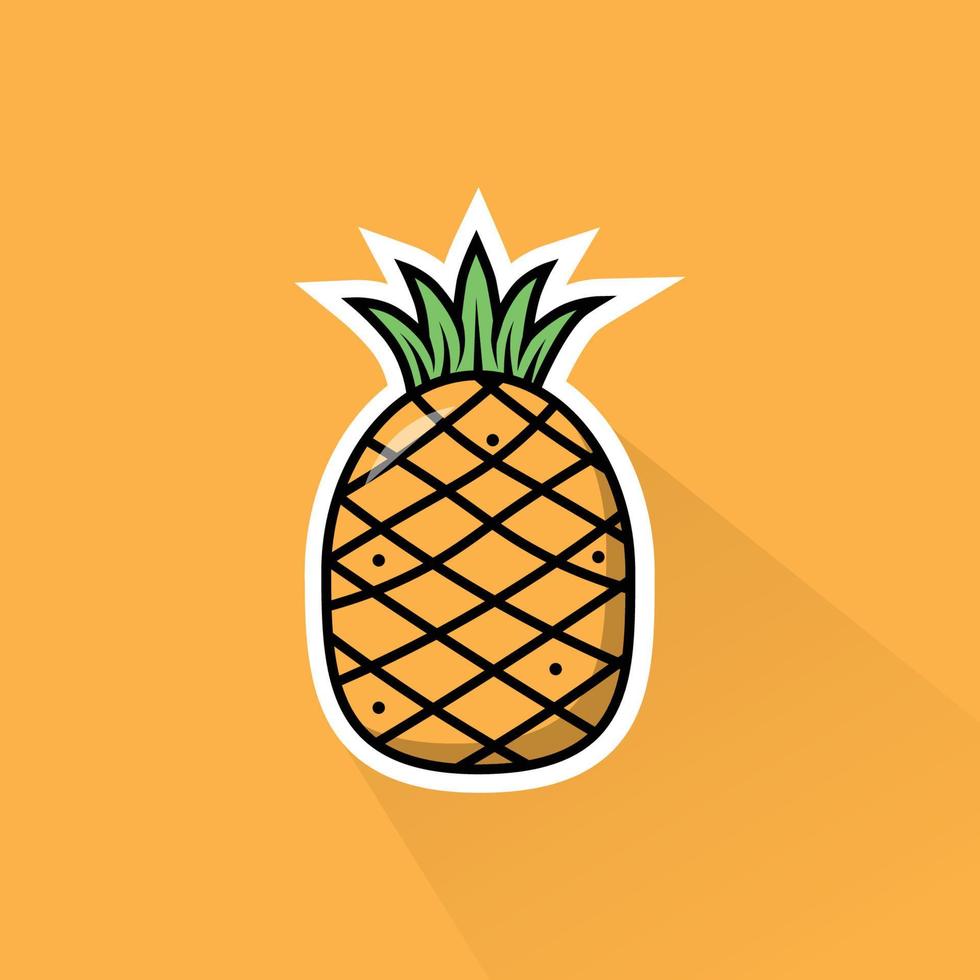 ilustración de piña en plano diseño vector