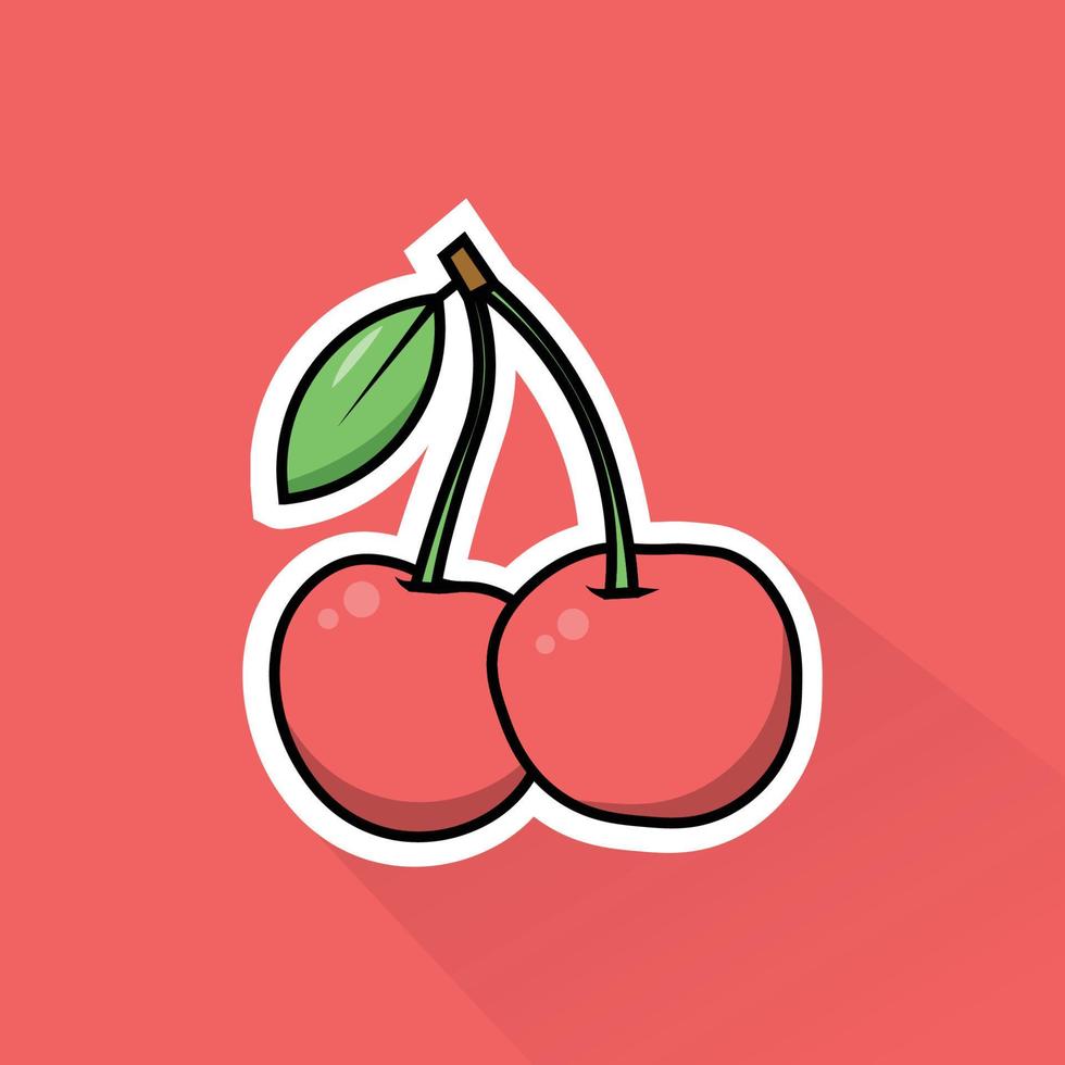 Illustration of Cherry in Flat Design vector